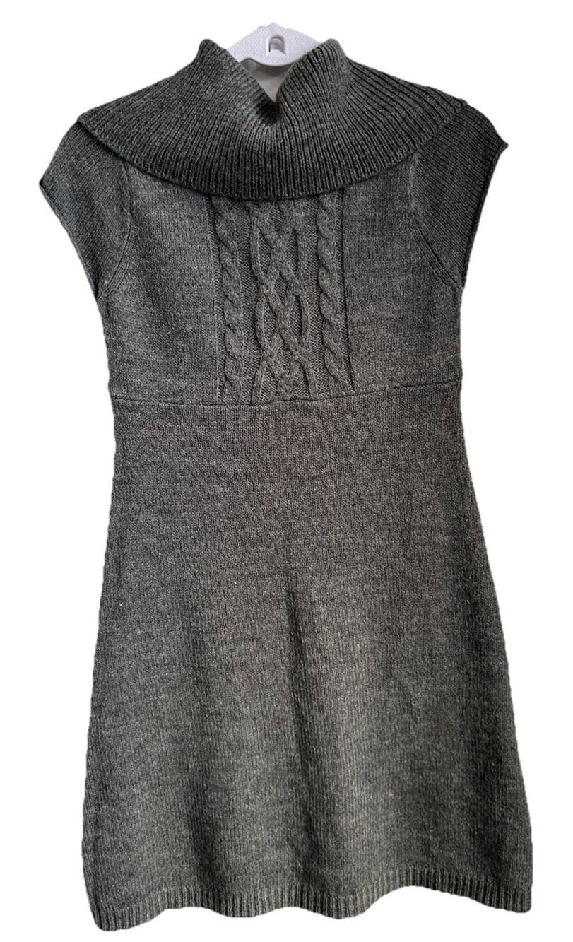 Mudd Sweater Dress close neck Office Preppy Y2K 90s Vintage Cable Knit Mini Med